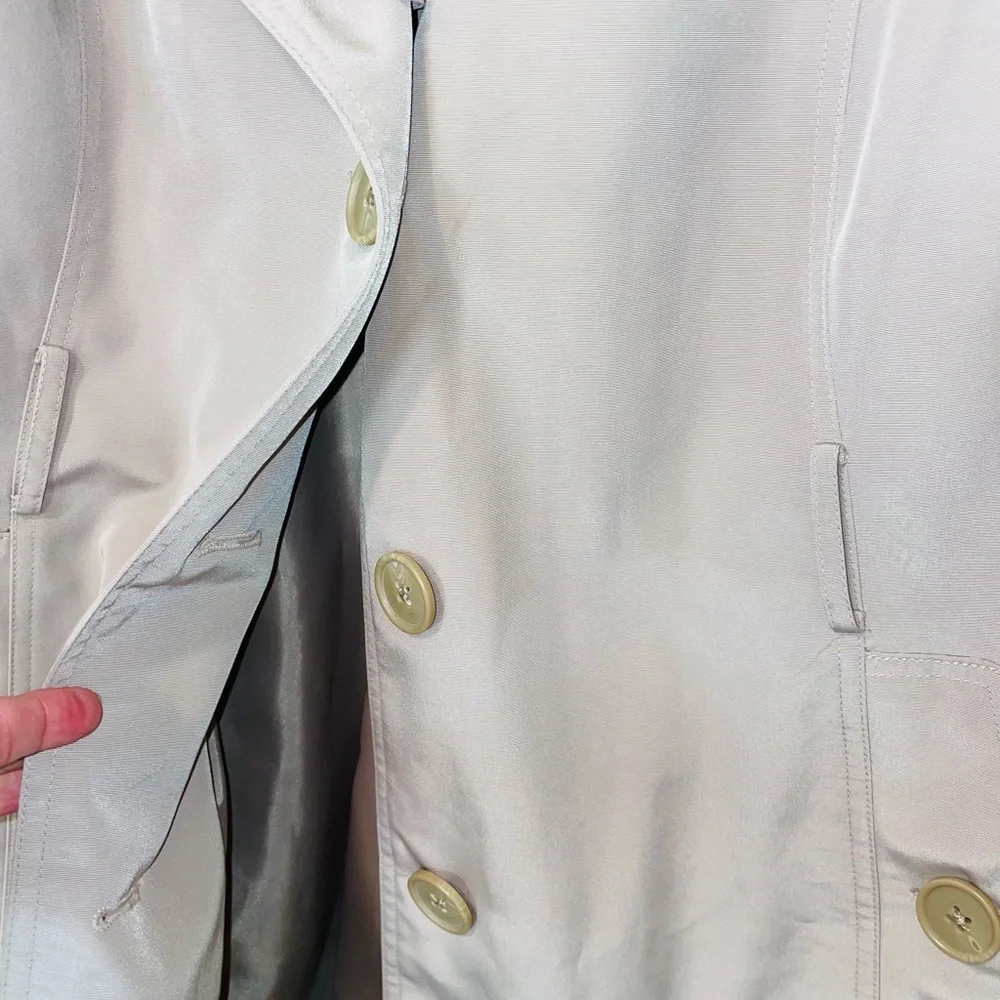 London Fog women's trench coat double-breasted button front tie waterproof sz XL - Picture 3 of 12
